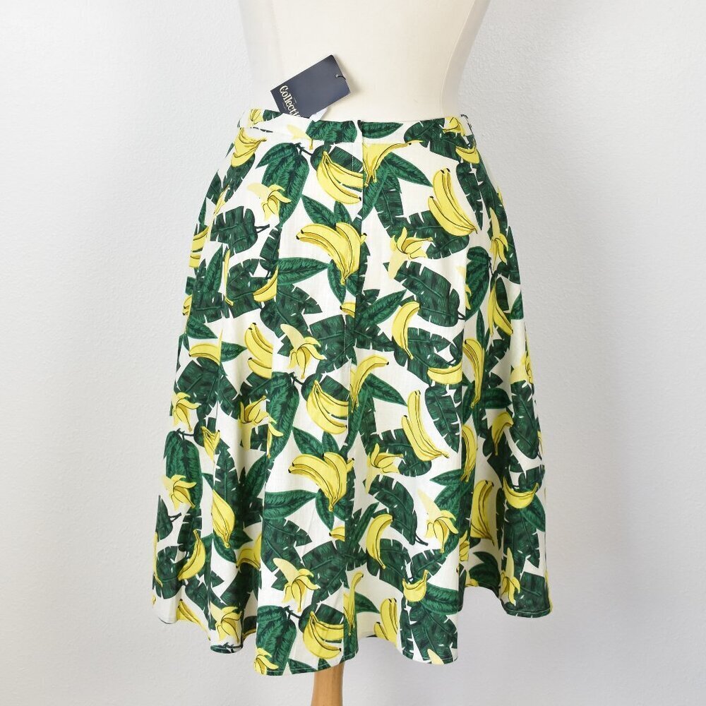 Collectif London Retro Pinup Banana Print Novelty Swing Skirt NEW - 18 - Picture 2 of 8